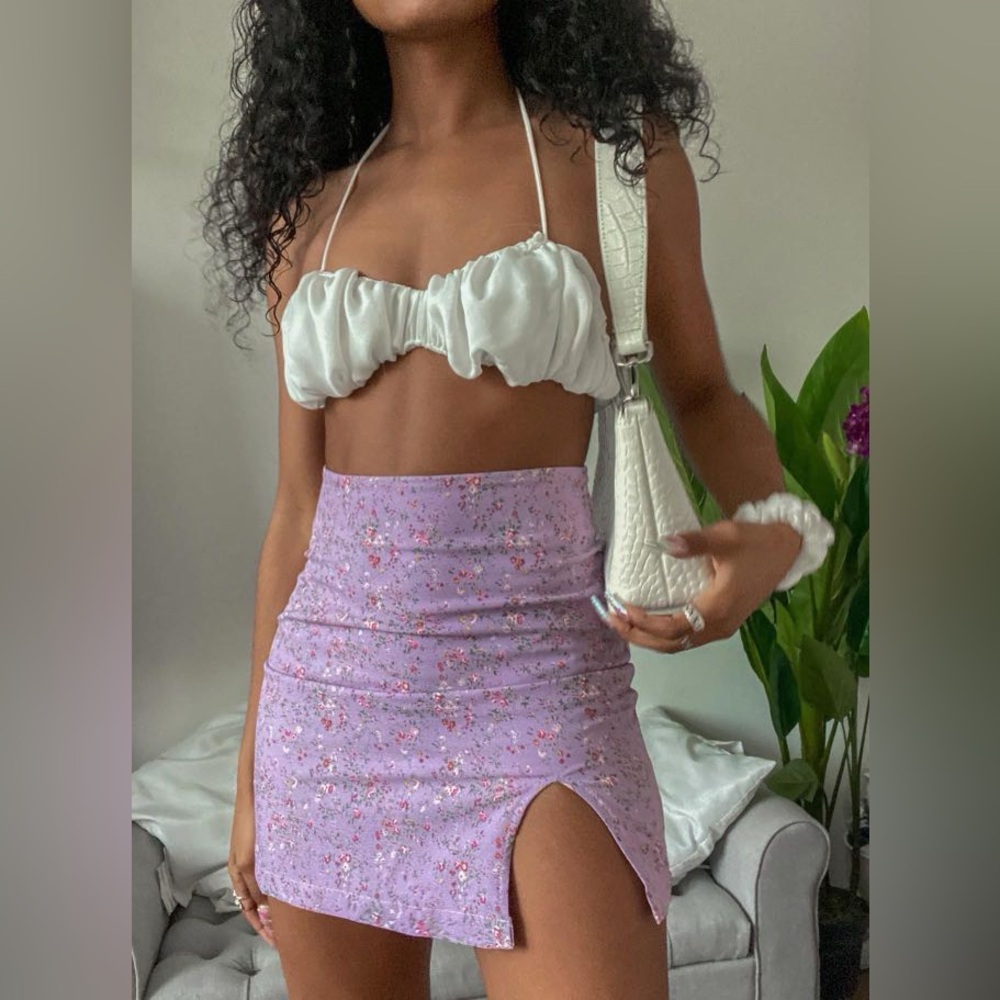 Princess Polly Floral Lavender Mini Skirt